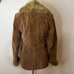 Donatella Sport Womens Tan 3 In 1 Suede Faux Fur Trim Penny Lane Coat SMALL Photo 3