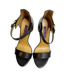 Ralph Lauren Collection Darcia Calfskin Sandal heels Sz 37.5 black Photo 5