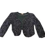 Parker  Silk Navy Sequin Open Blazer Fabulous Glam New Year’s eve Evening Jacket Photo 5