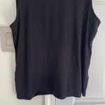 Eileen Fisher  Top Sleeveless Large Viscose Blend Mock Neck Black Solid Pullover Photo 2