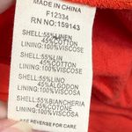 FRNCH Paris Women's Tiered Maxi Dress Orange Sleeveless Linen Blend Summer L Photo 5