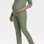 The Nines by Hatch Maternity Green Floral Jumpsuit Size Large Photo 0