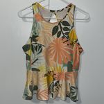 Matilda Jane Floral Peplum Tankini Swim Top Women’s Large L Tropical Photo 2