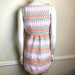 Milly  Textured Tweed Mini Dress size 2 Pink Yellow Chevron Sleeveless Photo 1