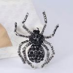 Spider silver plated/black Rhinestone Brooch Women Suit Brooches Pin faux fashi‎ Photo 1