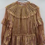 Ulla Johnson Averil Ruffled Georgette Long Sleeve Mini Dress in Rose Multi Sz 2 Photo 3