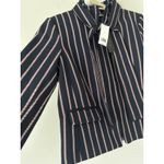 Banana Republic  Bow Neck Navy Red Striped Blazer Jacket Size 4 Preppy Workwear Photo 9