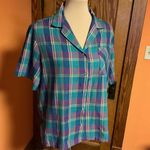 Vtg 70s Colorful Plaid Button Down Shirt Size L Photo 7