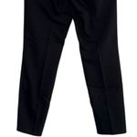 ZARA Slim Straight Mid Rise Ankle Cropped Trouser Flat Front Pockets M Black Photo 5