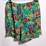 VTG Carole Little Shorts Tropical Abstract 80s Retro Rayon Boho Funky Art Bird 6 Photo 0