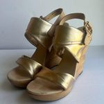 Diane Von Furstenberg  Women's Ophelia Wedge Sandal,Gold Metallic/Nude 10.5M = Photo 0