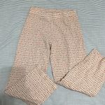 ZARA  // cream & orange jacquard knit pull on straight leg pants Photo 4