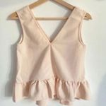 ASOS  V Neck Ruffle Peplum Sleeveless Tank Top Raw Edge Photo 0