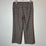 Loft ‎ Plaid Wide Leg Trousers Career Casual Modern Work Pants Brown Tan Size 6 Photo 4