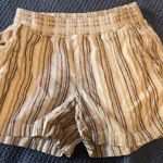 Briggs New York  High Waist Striped Shorts - Tan and Brown Photo 0