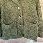 Free People So Soft Cozy Oversized Teddy Bear Coat Jacket Size Medium Green Photo 2