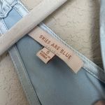 Skies Are Blue Sky Blue Satin Cowl Neck Cami Top Photo 5