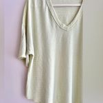 Entro V-Neck Dolman Sleeve Bright Green Tee, Women’s Casual Waffleknit Blouse Photo 2