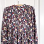 Boden • Button Through Jersey Dress mini empire waist floral cotton modal Blue Size 2 Photo 11