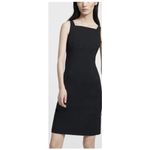 Theory  Black Squared Neck Dress Women's Size 8  Academia Preppy Casual Photo 9