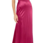 Mac Duggal 12428 Charmeuse Rhinestone Strap Trumpet Gown in Hot Pink Size 4 NWT Photo 0