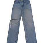 Madewell  The Perfect Vintage Straight Jeans Reinhart Wash Light Blue Distressed Photo 1