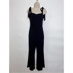Reformation  Wesley  ribbed black tie shoulder jumpsuit L Photo 2