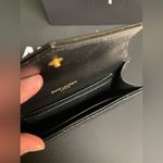 Saint Laurent  - YSL Monogram Small Flap Wallet - Grained Leather - Black W/ Gold Photo 12