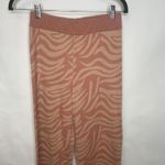 Y.A.S Knit Wide Leg Pants Pink Zebra Print Sz Medium Photo 4