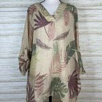 Indigo Soul  Natural Feather Palm Leaf Handkerchief Hem Tunic Photo 0