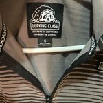 Lurking Class Women’s Black and Gray Striped Zip Up Hoodie Small Photo 1