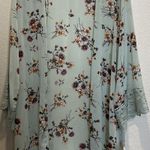 Rewind  XXL‎ Sheer Sage Green Floral Kimono Cardigan Crochet Trim Boho Beach NEW Photo 0