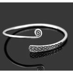 Boutique NEW Unisex‎ Engraved Geometric 925 Sterling Silver Cuff Bracelet, Adjustable Photo 7
