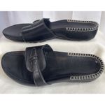 Timberland Black Leather Slip On Comfort Stitching Non-Slip Slide Sandals 6.5 Photo 1