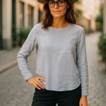 Cloth & Stone Anthropologie  Boho distressed Cotton Striped Hi Low top XS Photo 0