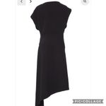NWT YEON Hoshi Asymmetrical Hem Short Sleeve Boatneck Midi Dress in Black Size 10 Photo 2