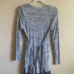 Dolan Blue Heathered Button up Top with Tie at Waist Size M Photo 11