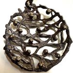 Cookie Lee grey rhinestone circle branch pendant necklace Photo 4