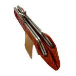 Vintage Kiss Lock Clutch Wallet Faux Leather Crock Embossed Orange Photo 3