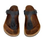 Birkenstock  Gizeh Black Leather Sandals Womens Sz 38 / US 7 Photo 0