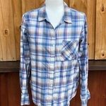 Mudd Flannel Blue Plaid Shirt Size M Photo 0
