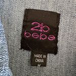 2B bebe Women's Blue Medium Wash Button Stretch Fitted Denim Jacket Size M Photo 4