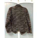 Chico's Women's‎  Black And White Dark Open Front Blazer Oversized Size 2 Photo 4