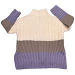 Ann Taylor Chunky Cable Knit Marled Striped Colorblock Turtleneck Sweater size S Photo 4