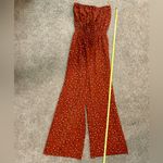 Forever 21  Rust Strapless Jumpsuit with Floral Pattern Size Small NWOT Photo 5