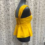 TCEC  Yellow Ruched Peplum Blouse Photo 1