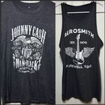 Black Tank Top with Vintage Graphic Design and Graphic T Shirt Med Photo 1