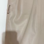 ZARA  Women’s Cream Faux Leather Dress Padded Shoulders Size S Photo 6