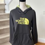The North Face Grey Lime Green Long Sleeve Kangaroo Pocket Hoodie Photo 0