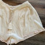 Lost + Wander  Boho Cream Embroidered Hem Shorts Size Medium Photo 1